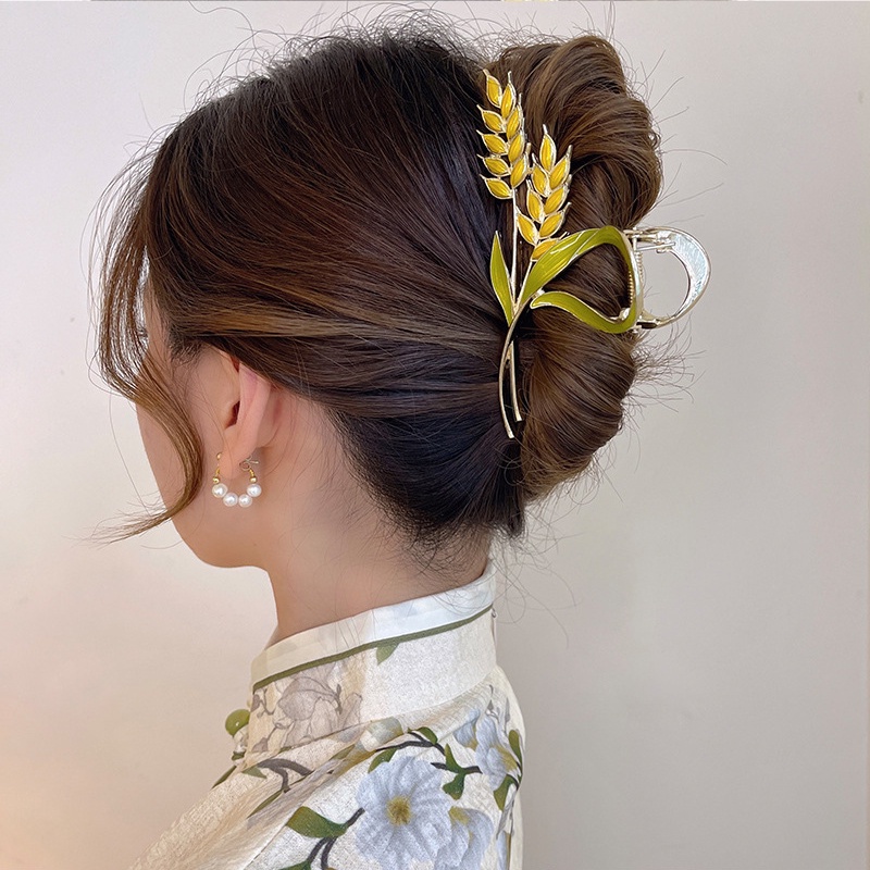 Kẹp Tóc Kim Loại Hình Bông Lúa Mì Phong Cách Retro Thời Trang Cao Cấp Làm Quà Tặng Sinh Nhật