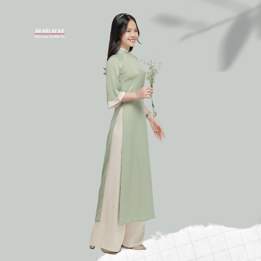 Áo Dài Thúy Miên - Áo Dài Cách Tân Tay Lỡ Dáng Suông Thêu Kết & Quần Áo Dài Trơn