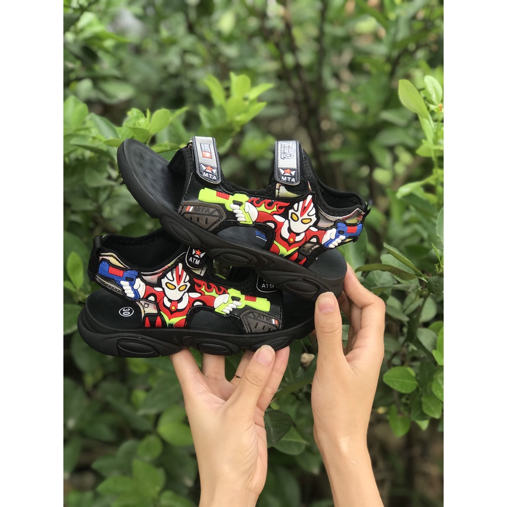 sandal bé trai dép quai hậy bé trai siêu nhân người nhện quai vải dán êm chân thấm mồ hôi QCCC full hộp khâu đế A9925