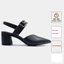 Giày sandal cao gót bít mũi 5 phân khoét tim Annmodels gót vuông hậu mới kiểu dáng Hàn Quốc_SD026_HG02