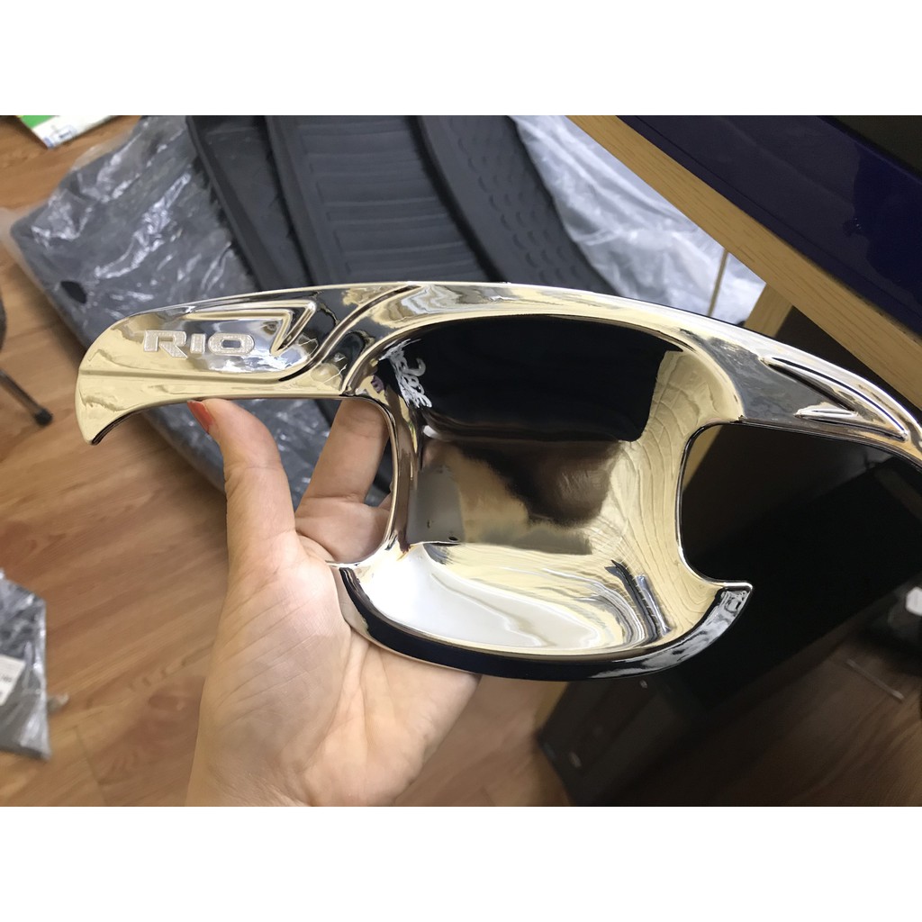 Ốp tay nắm, hõm cửa xe Kia Rio bản sedan/ Hatchback 2015- 2024 dùng chung mẫu, chất liệu ABS mạ Crom cao cấp
