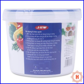Hộp nhựa tròn Song Long Plastic 500ml lưu trữ thực phẩm trữ đông { H }