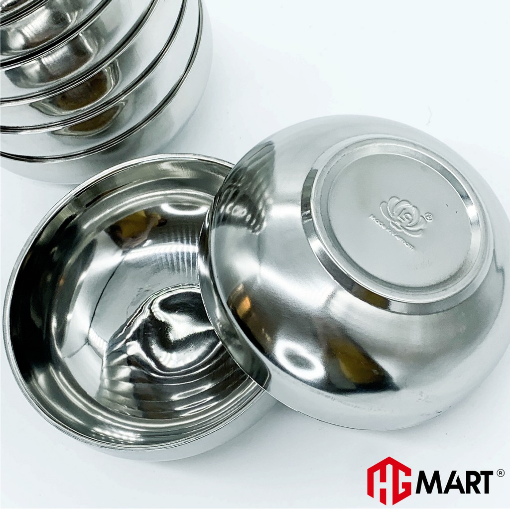 Ảnh Bộ 10 Bát Trơn Inox cách nhiệt chống nóng thương hiệu Hoàng Gia 2