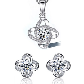Bộ trang sức 🌺FREESHIP🌺 Bộ trang sức nữ Dây chuyền Bông tai 4 cánh BHB24