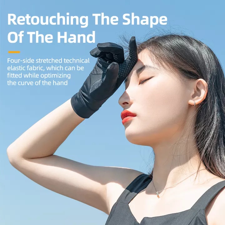 Găng Tay Thể Thao Rockbros Ice Silk, Chống Trơn Trượt, Thoáng Khí và Chống Tia UV