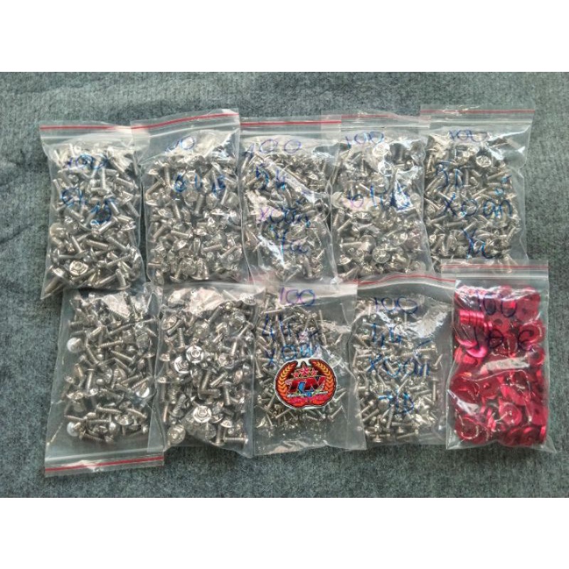 Ốc Salaya 6li/10/15 kèm lông đền Kitaco gắn dàn áo,ốp pô,catte