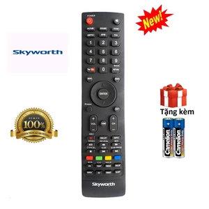 Điều khiển tivi Skyworth, remote tv skyworth - Hàng tốt [ tặng kèm pin ] yêu cầu giống mẫu cũ của tv