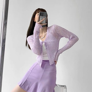 Áo khoác cadigan len giấy mỏng buộc nơ, nhẹ hàng Quảng Châu mix cùng váy hoặc áo hai dây đều xinh nhé các nàng 433