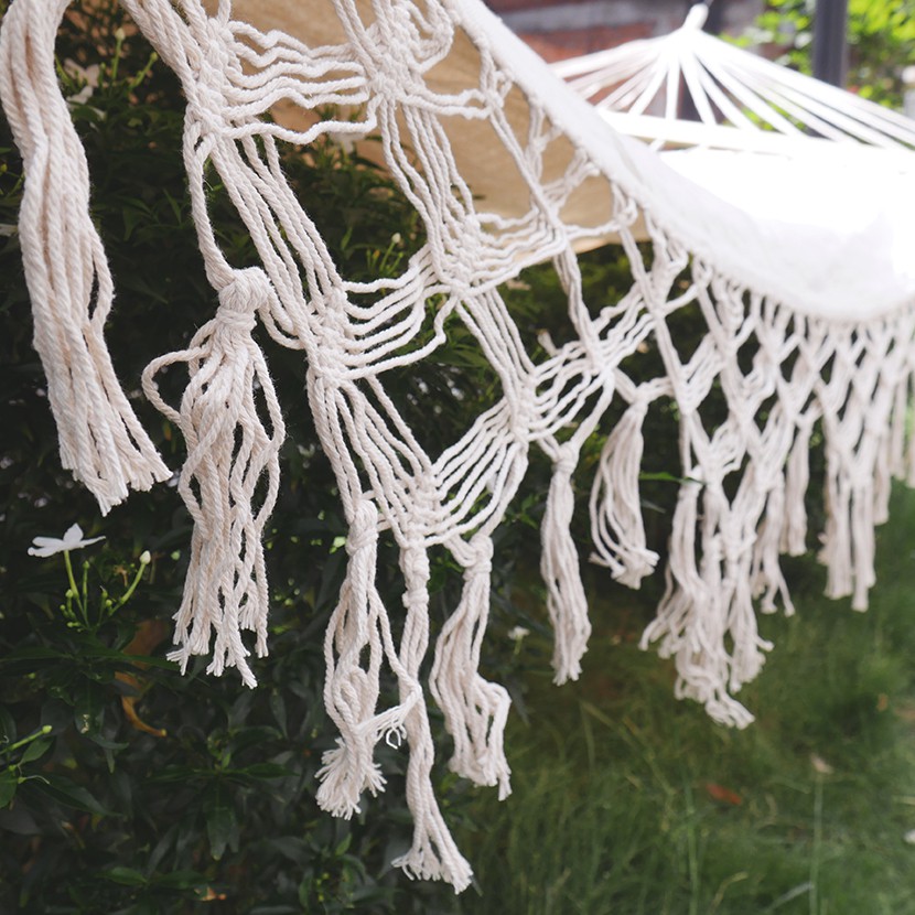 Võng Ngoài Trời, Võng Macrame, Võng Treo Ngoài Biển Đan Thủ Công Siêu To 140x200cm