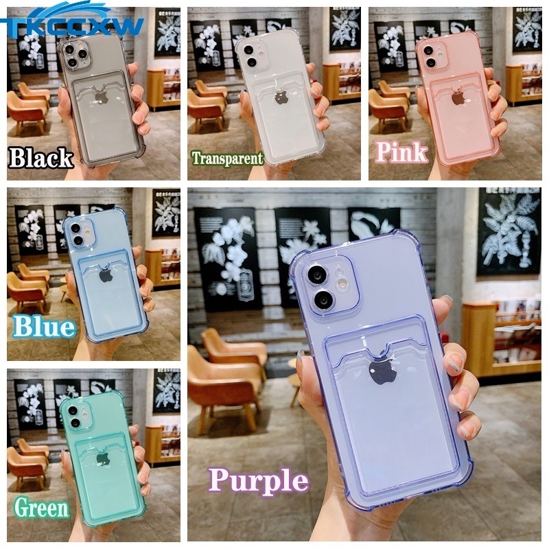 Ốp Điện Thoại Dẻo Trong Suốt Có Túi Khí Chống Sốc Kèm Ngăn Đựng Thẻ Cho Samsung S10e S10 Plus Note 20 Ultra 10+ 10P