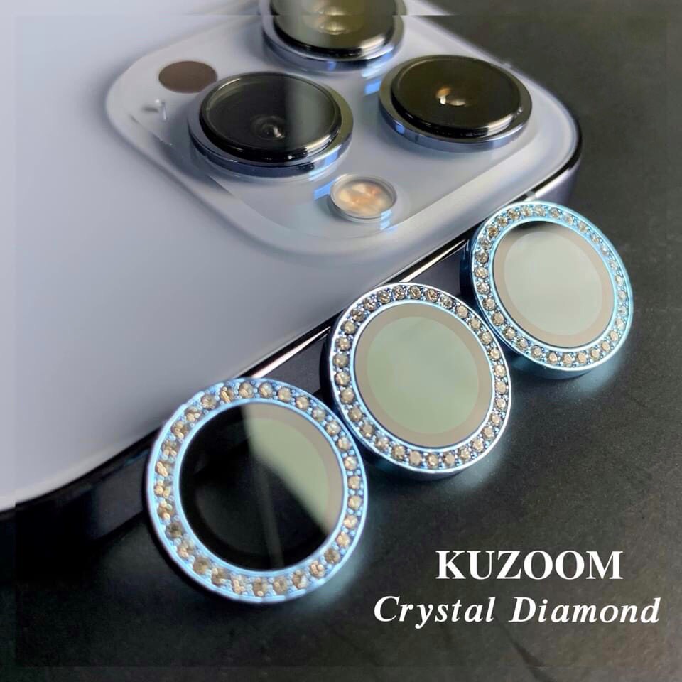 Cường lực bảo vệ camera KUZOOM đính đá cho iphone 13/13mini/13pro/13promax/14pro/14promax