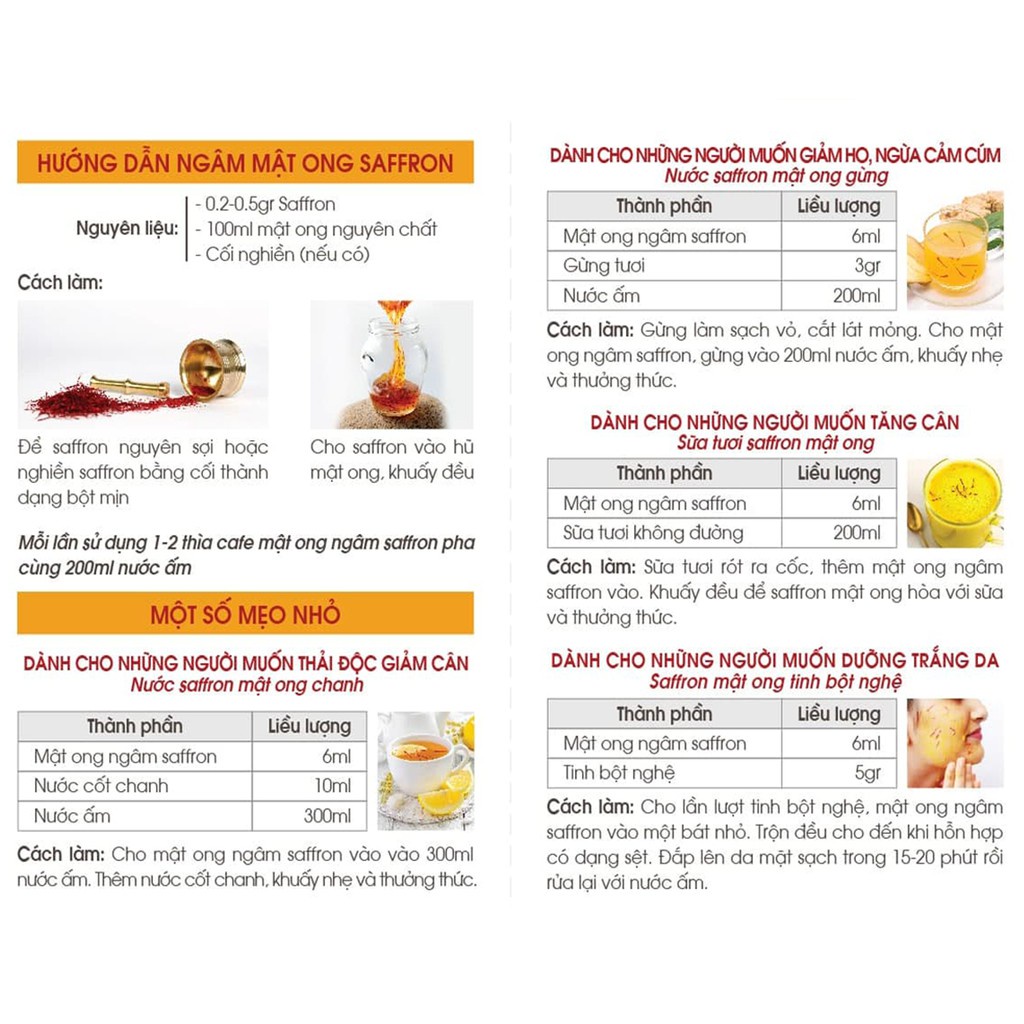 Ảnh Quà Tặng Mật Ong Nguyên Chất Saffron Việt Nam lọ 100ml 3