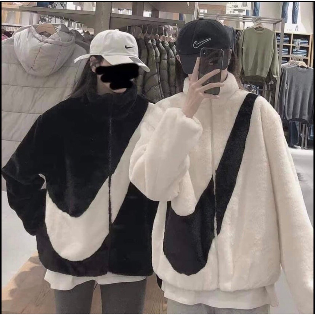 Áo khoác lông cổ cao họa tiết hình vảy phom rộng unisex/ Áo khoác mùa đông oversize 3 màu kiểu khóa kéo_xuongmaythuhien