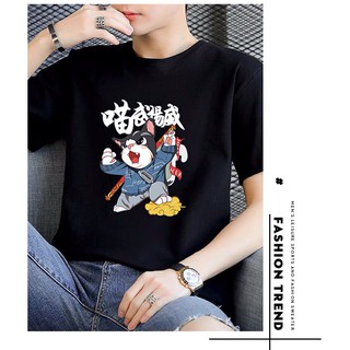 Bộ Thể Thao Nam Hình Mèo May Mắn ROUGHH CoolFit Chất Thun Mè Co Giãn, Năng Động Mùa Hè, Trẻ Trung