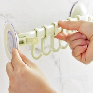 Thanh treo đồ hút chân không 6 móc tiện lợi, Thanh treo đồ dán tường 1303
