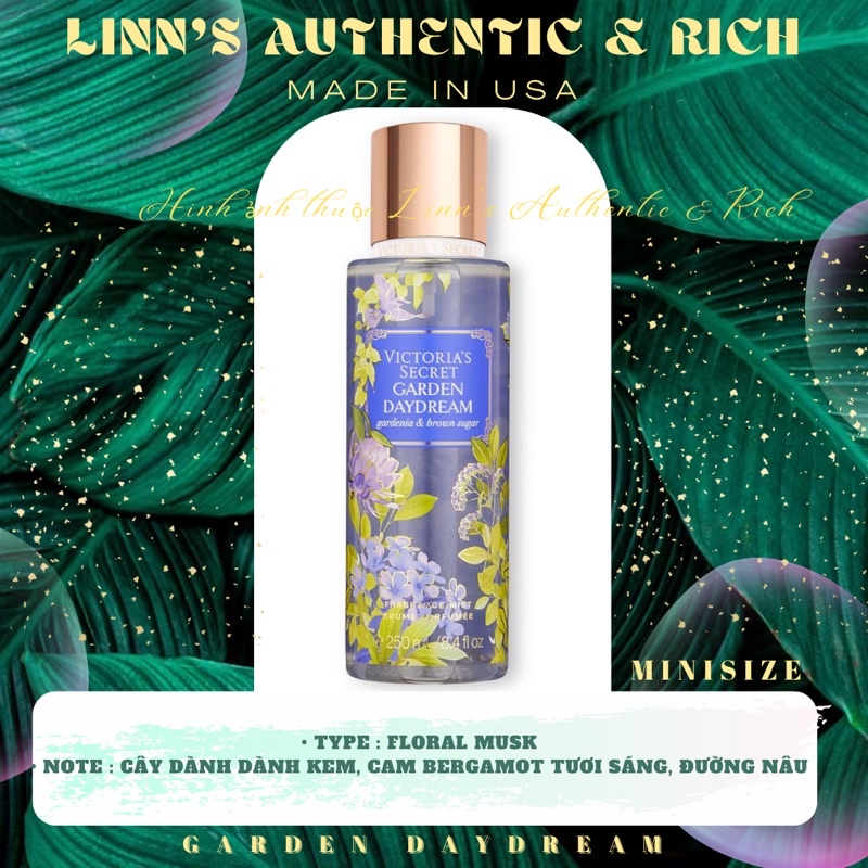 Auth US _GARDEN DAYDREAM Xịt Thơm Body Mist Toàn Thân Victoria’s