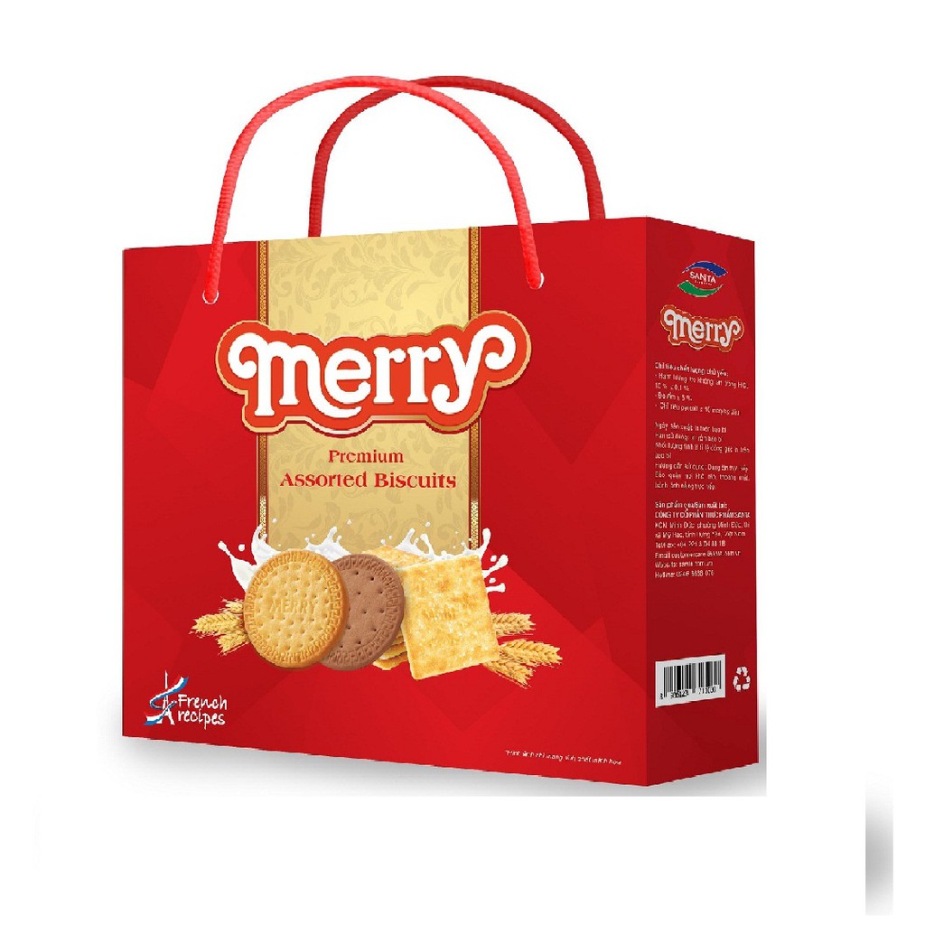 Bánh quy Santa Merry thập cẩm hộp 396g (Vị sữa, socola) | Shopee Việt Nam