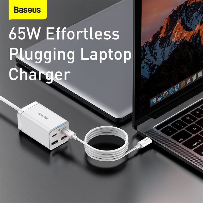 Baseus 65W GaN3 Pro Sạc Nhanh Máy Tính Củ Sạc Bộ Sạc Nhanh 4 Trong 1 Cho Điện thoại Máy Tính Bảng Xiaomi Samsung huawei