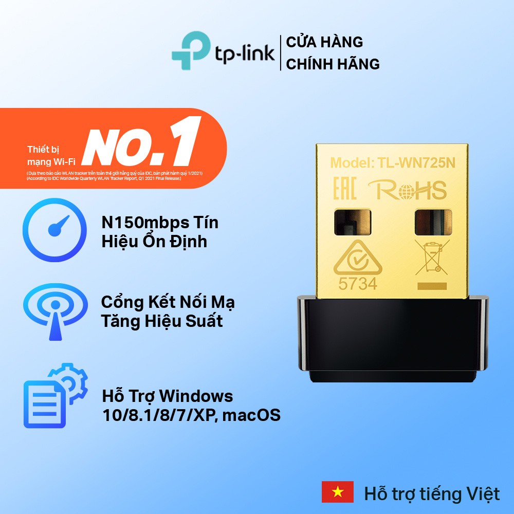 Bộ Chuyển Đổi USB Wifi TP-Link TL-WN725N Chuẩn N 150Mbps