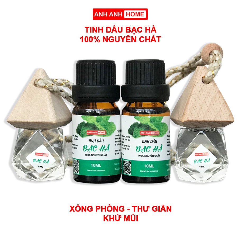 Tinh Dầu xông phòng, tinh dầu treo xe ANHANH nguyên chất 100% - cà phê, quế, bạc hà, sả chanh, oải hương.....