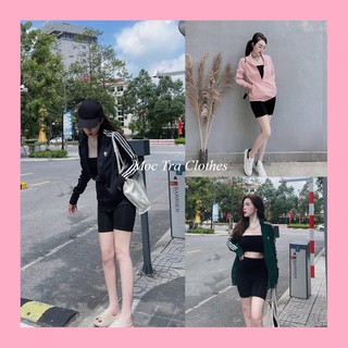 Áo khoác nỉ Hàn mùa đông 3 sọc phong cách trẻ trung cá tính, chất umi mềm co dãn, Áo kiểu nữ khoác ngoài rẻ đẹp
