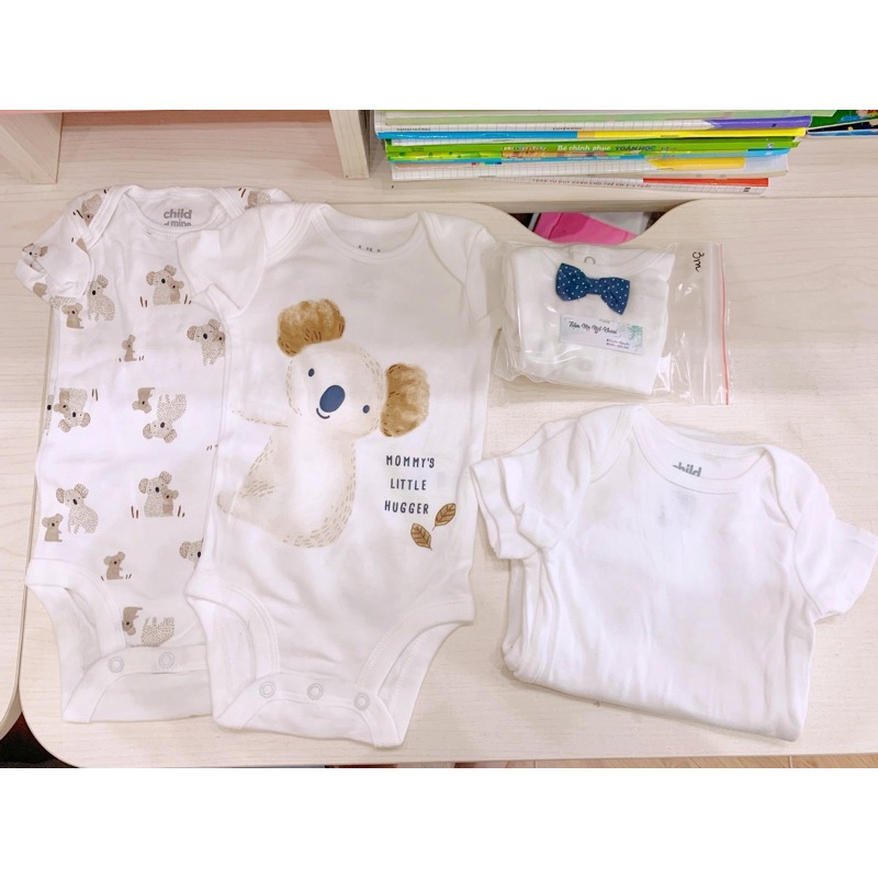 [MD117]❤0-3M❤️Body chip dài tay cho bé chất liệu cotton mềm mát
