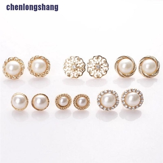 [CLS] 6 Đôi Tai Dấu Hiệu Ngọc Trai Pha Lê Thanh Lịch Đính Đá Nhỏ