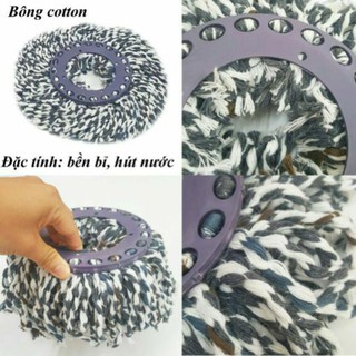 AMZO_BÔNG LAU NHÀ COTTON 360 ĐỘ THAY THẾ PHÙ HỢP NHIỀU LOẠI CÂY LAU, VẢI SIÊU THẤM HÚT