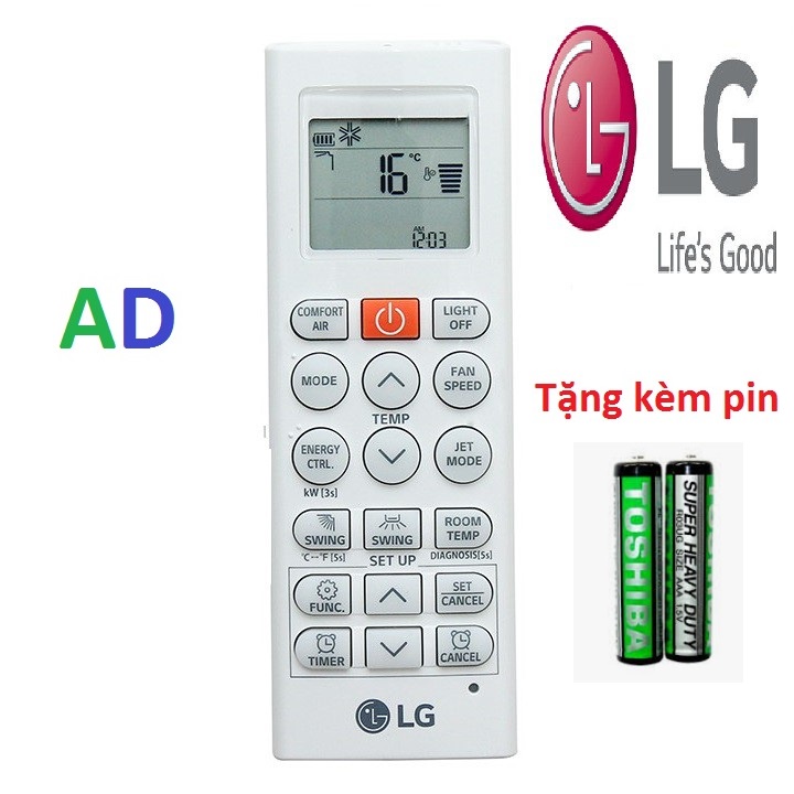 Điều khiển điều hòa LG Comfort AIR V13ENS, V10ENW, B10END, V10ENV, V13API, V13APH