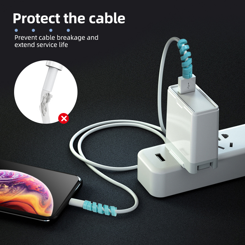 Set 2 Đầu Bọc Bảo Vệ Dây Cáp Sạc USB Tiện Dụng