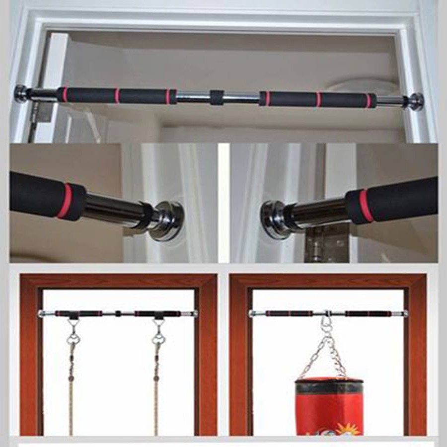 Ảnh Xà Đơn Treo Tường Gắn Cửa Không Cần Bắt Vít (Đỏ Đen) Đại Nam Sport + Tặng Kèm Găng Tay Tập Xà 3