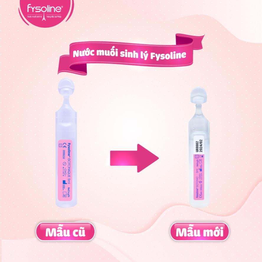 Combo Nước muối sinh lý Fysoline hồng 40 ống x 5ml và Vàng 20 ống x5ml