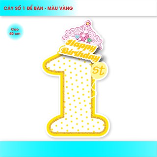 CÂY SỐ 1 TUỔI VƯƠNG MIỆNG TRƠN ( 4 MÀU )