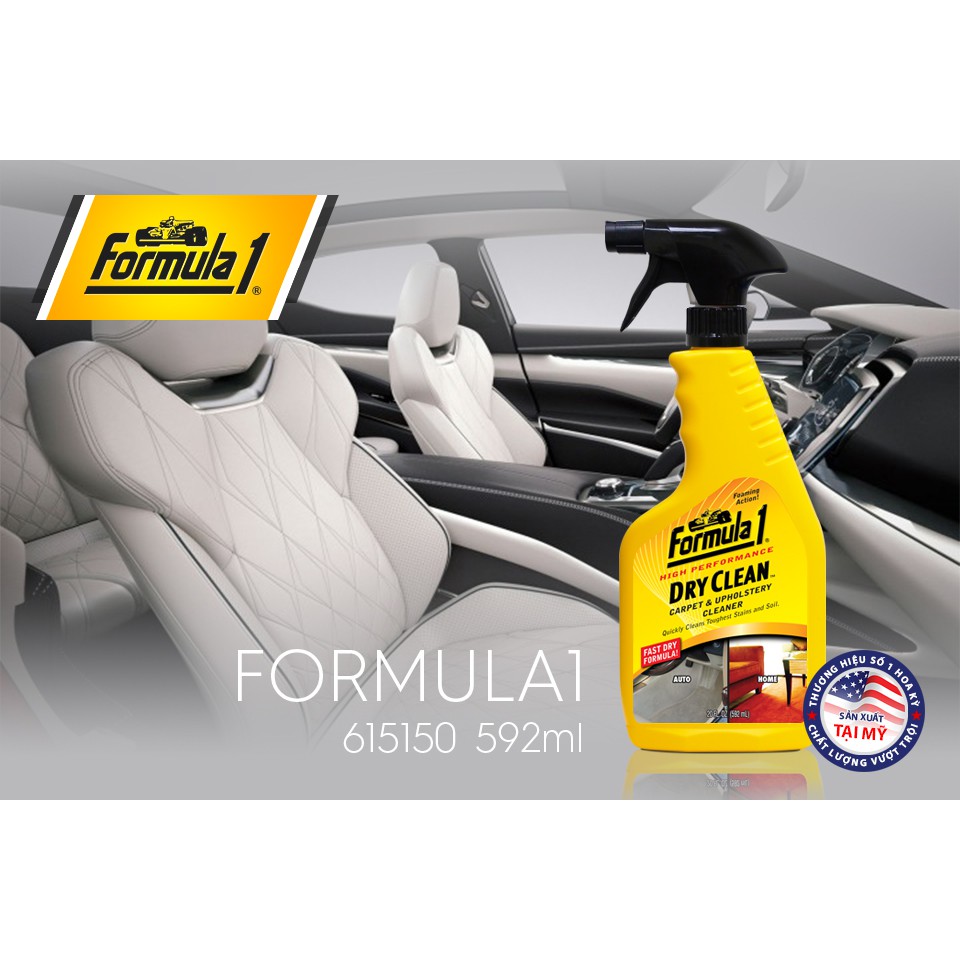 Vệ Sinh Nệm Và Vải Nỉ Khử Mùi Dạng Xịt FORMULA 1 615150 592ml Phù Hợp Cho Nhiều Dòng Xe Ô Tô Xe Hơi Xe Tải