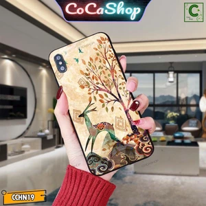 Ốp lưng iphone mặt kính cao cấp - Chú hươu tài lộc trong rừng cây - 6/6plus/6s/6splus/7/7plus/8/8plus/x/.....