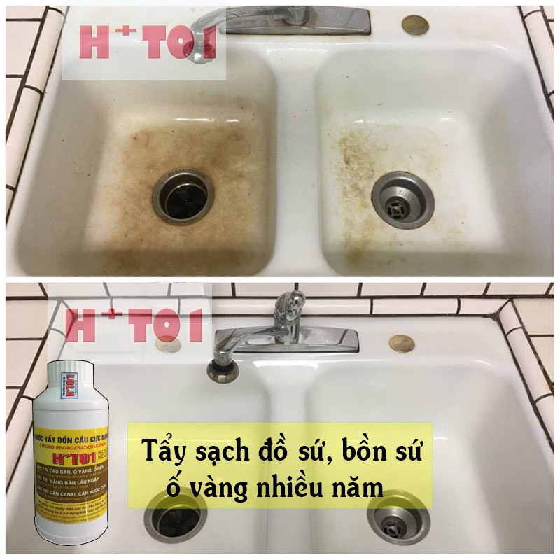 Ảnh Combo Tẩy Trắng Men Sứ Cặn Canxi Sen Vòi - Tẩy Bồn Cầu Hồng Hàng Ngày TVS 500ml/960ml 3