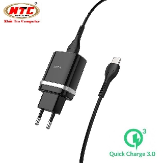 Bộ cốc sạc nhanh và cáp sạc Hoco C12Q cổng Type-C hỗ trợ QC3.0 3A 18W