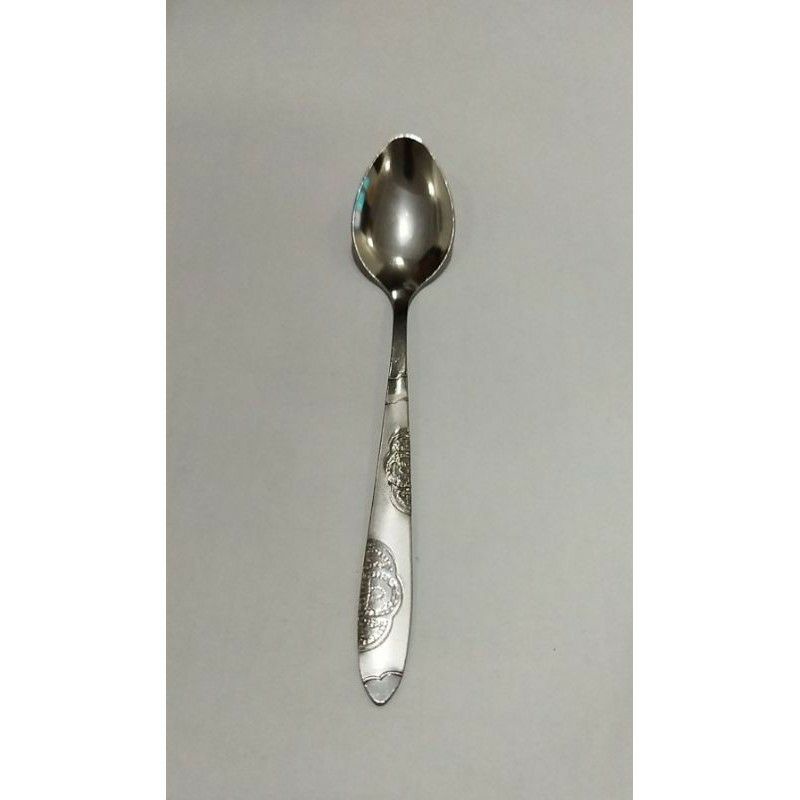 Sét 5 Thìa inox - muỗng súp inox cán dài 17cm trạm khắc hoa văn tinh tếaladanh-net-vn