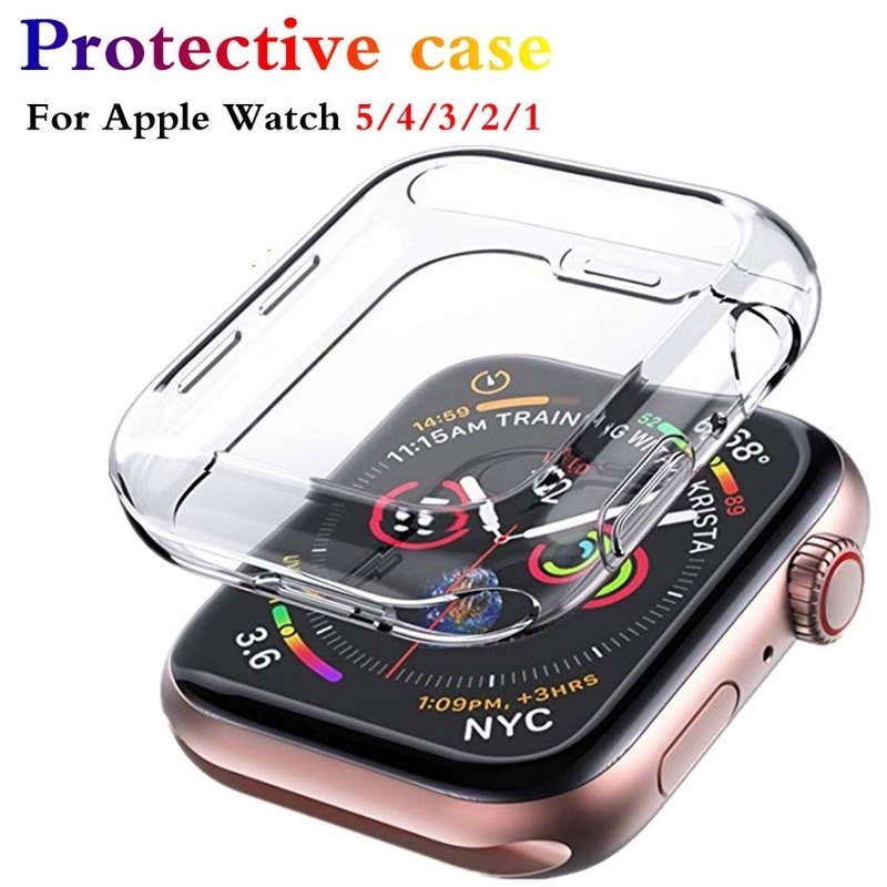 360 Slim Watch Cover cho Apple Watch 46MM Case 11 10 9 8 ultra 6 SE 5 4 3 2 1 Ultra 3 2 1 49mm 42MM 38MM Mềm Trong Suốt TPU Bảo Vệ Màn Hình i-Watch 4 3 44MM 40MM
