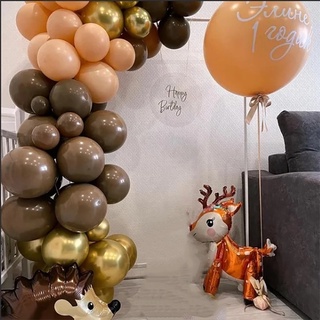 Set 10 Bong Bóng Cao Su Latex Màu Vàng/Xám/Nâu Cổ Điển Trang Trí Tiệc Cưới
