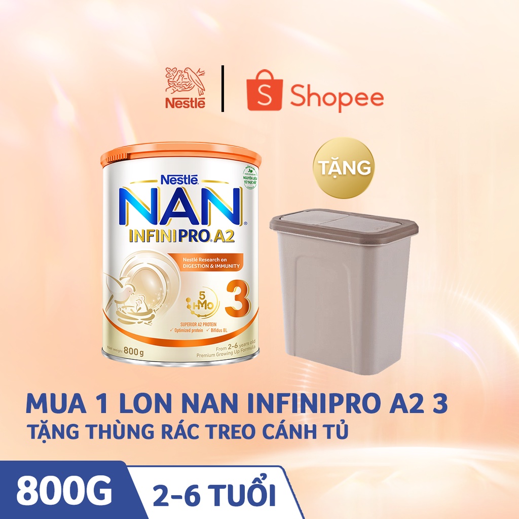 [Tặng 01 Thùng rác treo cánh tủ] Sữa Bột Nestlé NAN INFINIPRO A2 3 lon 800g