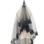 KIN Một Lớp Nữ Cô Gái Đen Mantilla Đám Cưới Viền Ren Hoa Cho