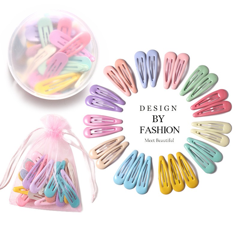 Kẹp tóc tic tac kim loại sơn màu pastel xinh xắn nhiều màu dễ phối cho nữ và bé gái