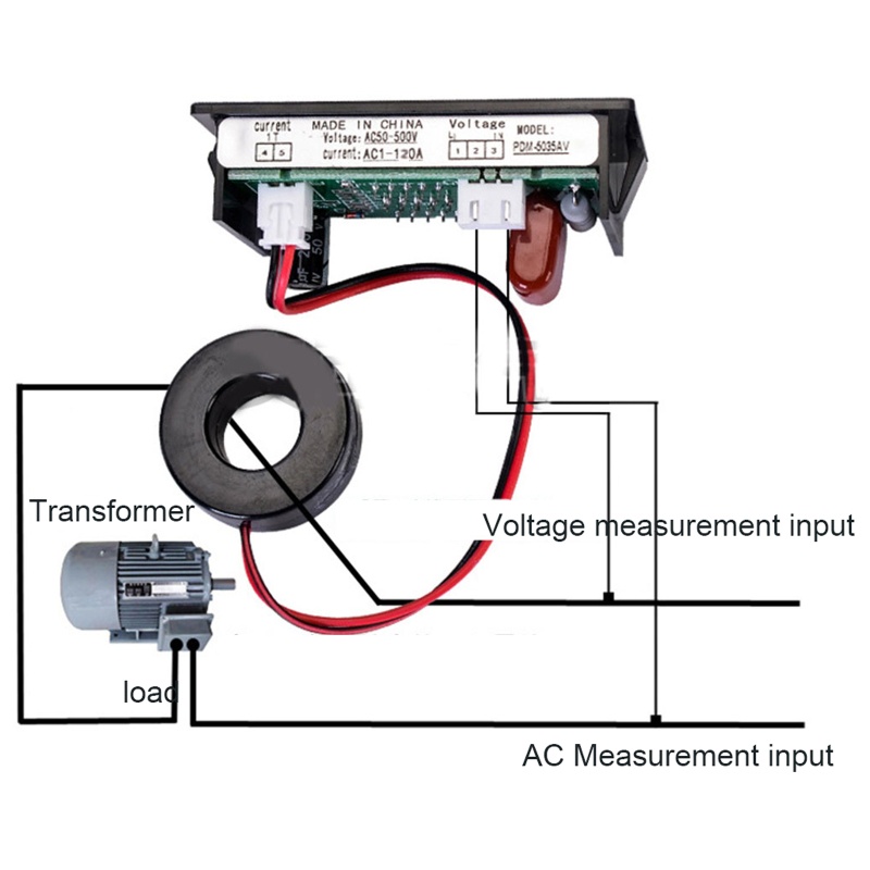Vôn kế kỹ thuật số nóng mặt trăng Ampe kế AC50-500Amp Điện áp dòng điện Volt