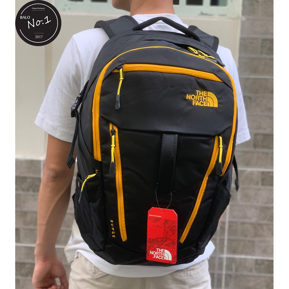 Balo Laptop The North Face Surge New Black Yellow Shopee Vi t Nam
