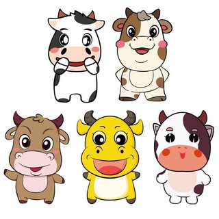 Bộ 5 lì xì tết hình trâu vàng 2021 - phong bao lixi tết dễ thương