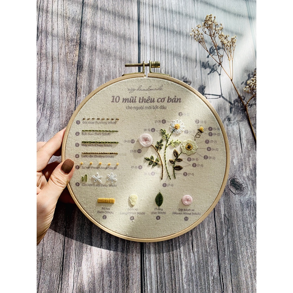 Bộ kit tập thêu cơ bản cho người mới bắt đầu | Shopee Việt Nam