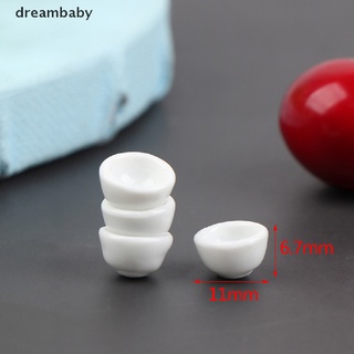 Set 4 Chén Sứ Màu Trắng Tỉ Lệ 1: 12 Dùng Trang Trí Nhà Búp Bê