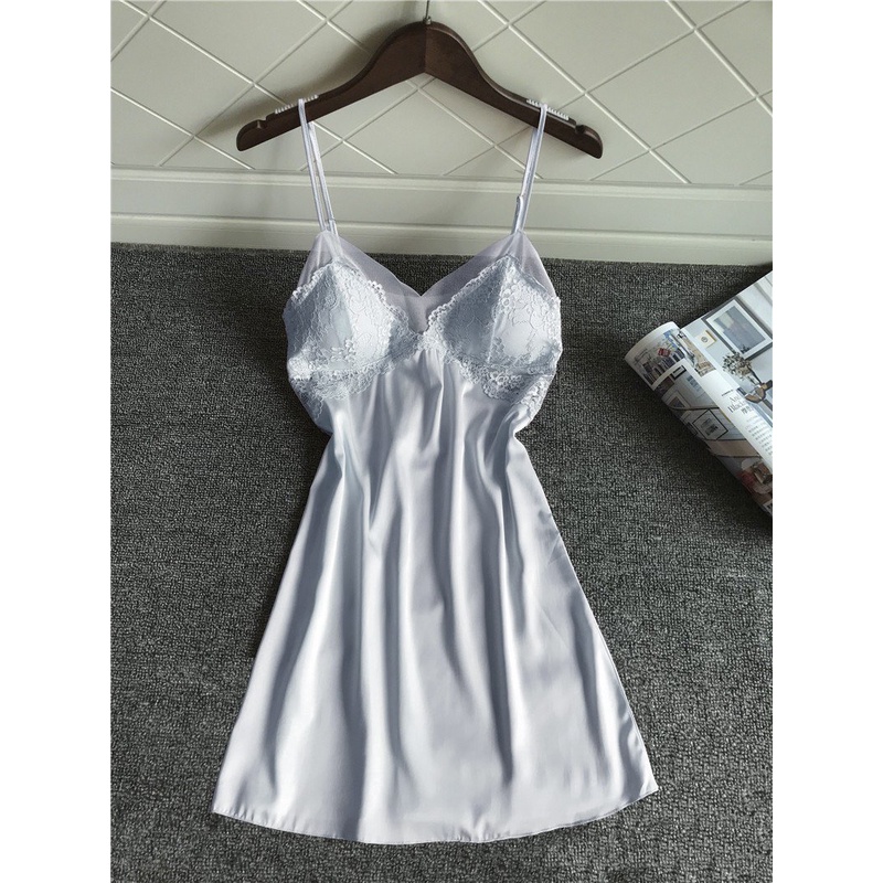 Ảnh Váy Ngủ Hai Dây Lụa Satin Phối Ren Hisexy MD95 4