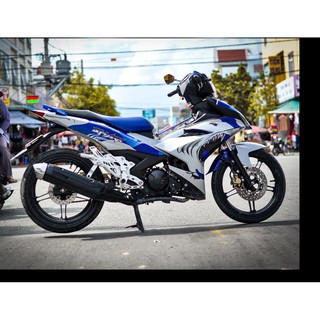 Tem trùm exciter 150 cá mập xanh trắng shark, độ team decal xe ex dán đời 2015-2020
